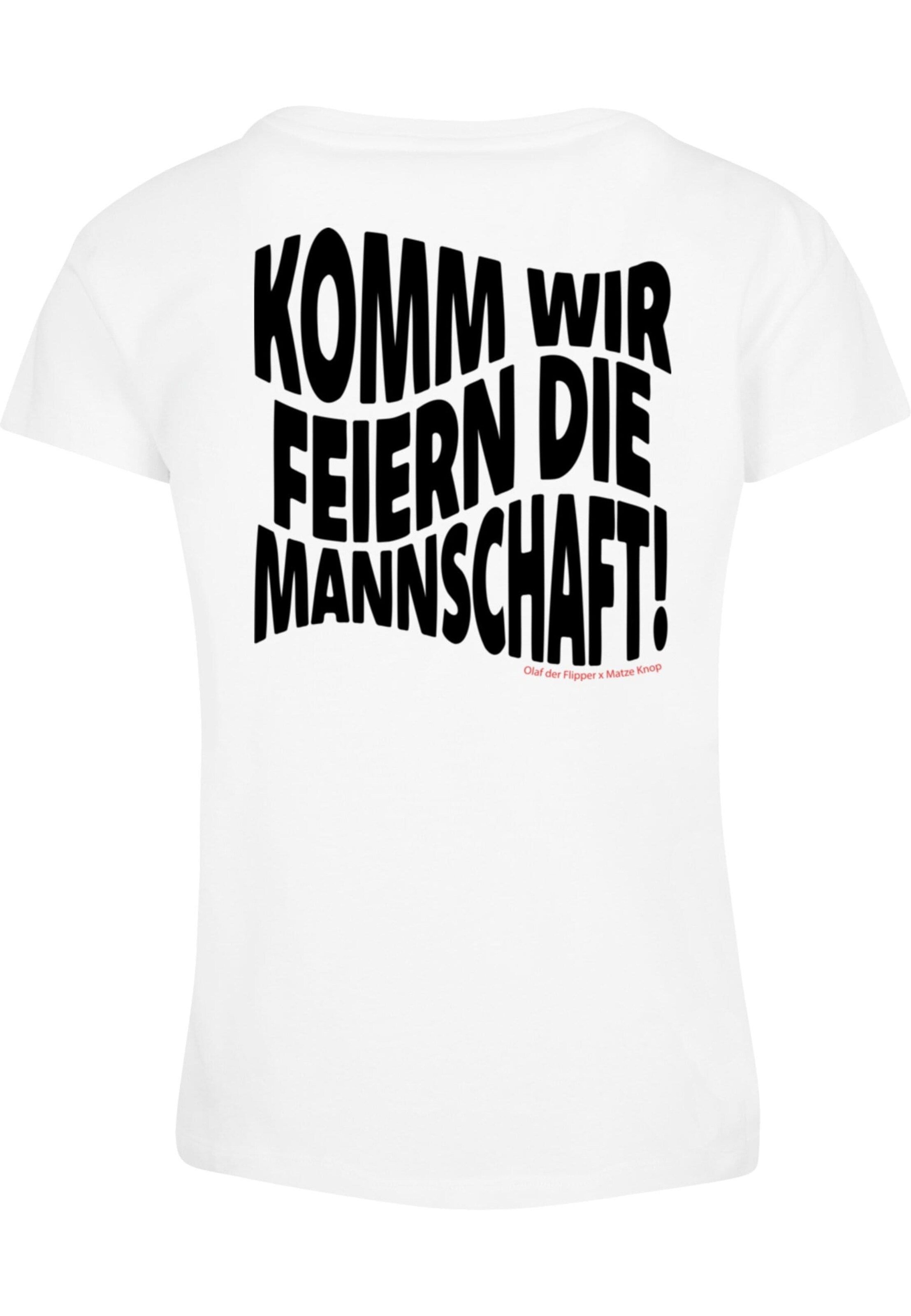 T-shirt 'Die Flippers - Wir Feiern Die Mannschaft' Merchcode en blanc