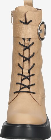 Wonders Lace-Up Ankle Boots in Beige