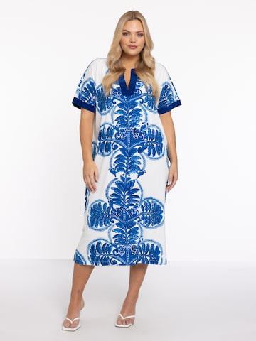 Yoek Dress 'Print' in Blue