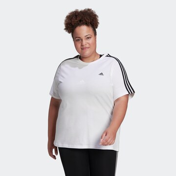 ADIDAS SPORTSWEAR - Camisa funcionais 'Essentials  3-Stripes ' em branco: frente