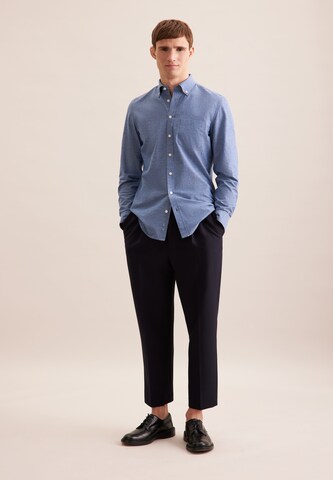 SEIDENSTICKER Slim Fit Hemd 'Schwarze Rose' in Blau
