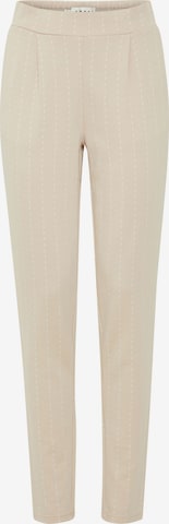 ICHI Tapered Bandplooibroek 'IHRuti' in Beige: voorkant