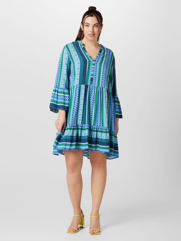 Rochie tip bluză 'Marrakesh' de la ONLY Carmakoma pe albastru: față