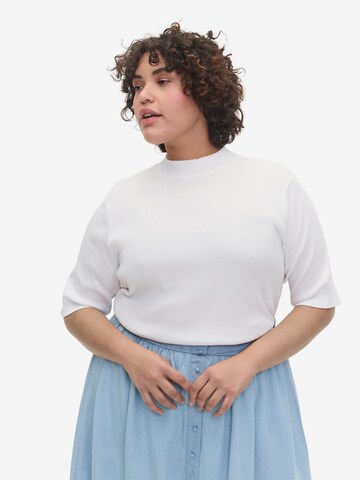 Camicia da donna 'MLIKA' di Zizzi in bianco: frontale