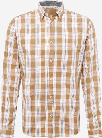 TOM TAILOR Button Up Shirt in Brown: front