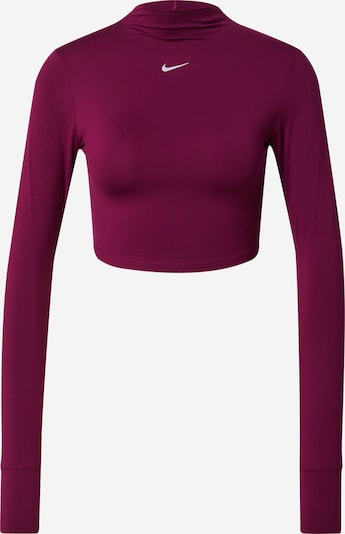NIKE Sportshirt 'One Luxe Ess' in rubinrot / weiß, Produktansicht