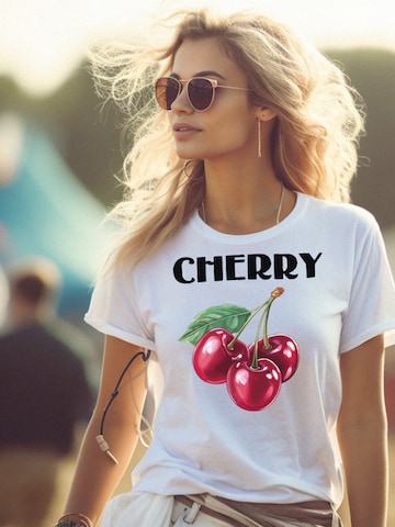 MAKAYA Shirt 'Cherry' in White