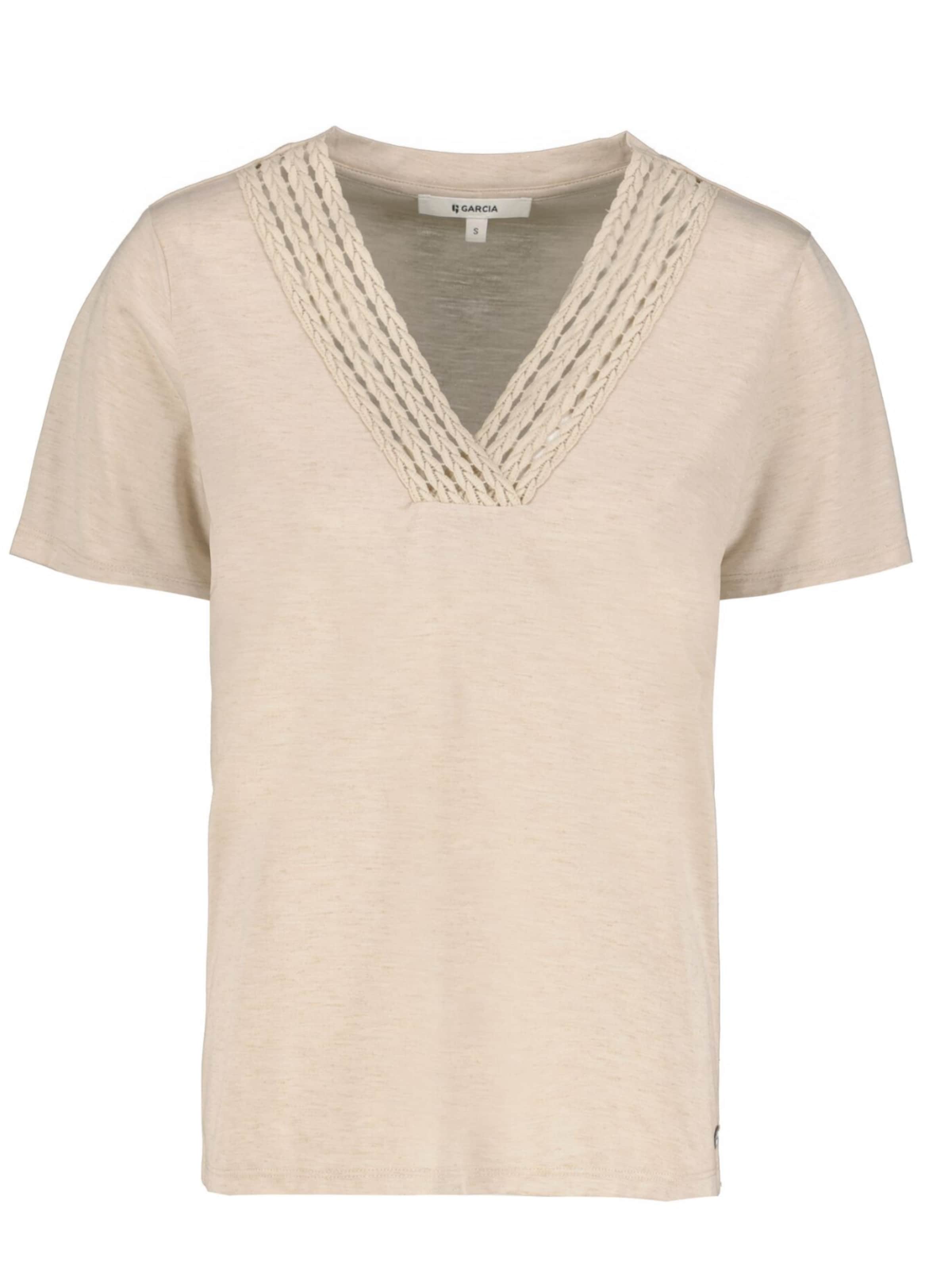 GARCIA T-shirt 'Garcia - Licht bruin t-shirt' en XS en cappuccino, Vue avec produit