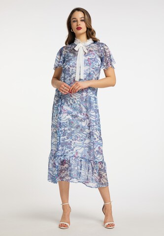 faina Shirt Dress in Blue: front