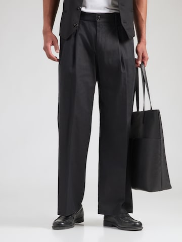 Wide Leg Pantalon à pince 'LEEK' DRYKORN en noir : devant
