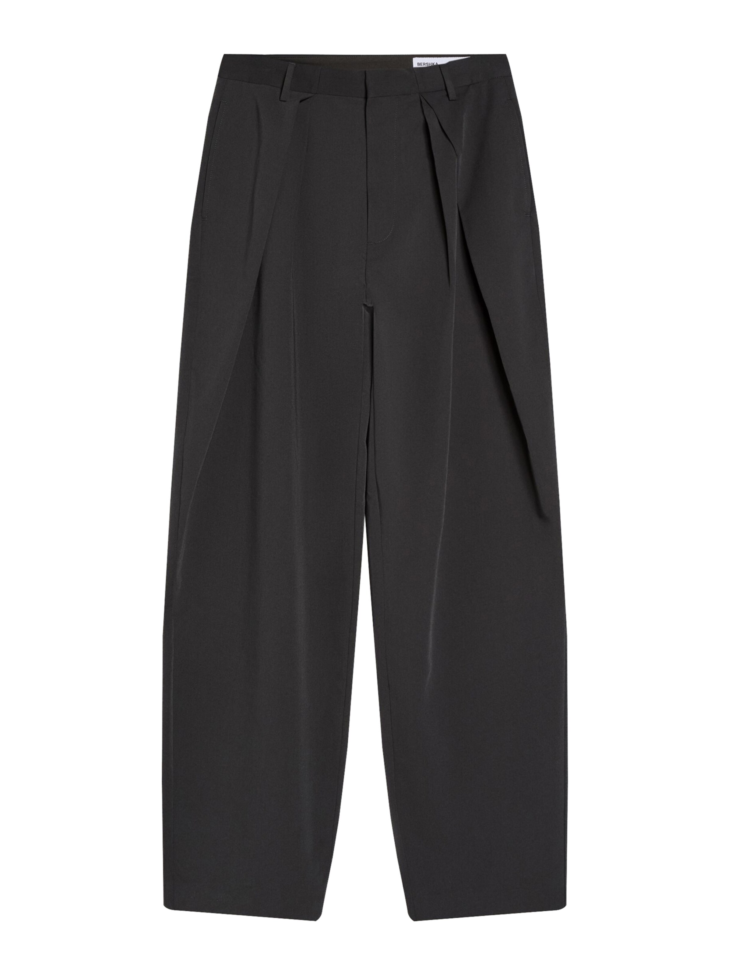 Bershka Hlače z naborki | antracit barva, Prikaz izdelka