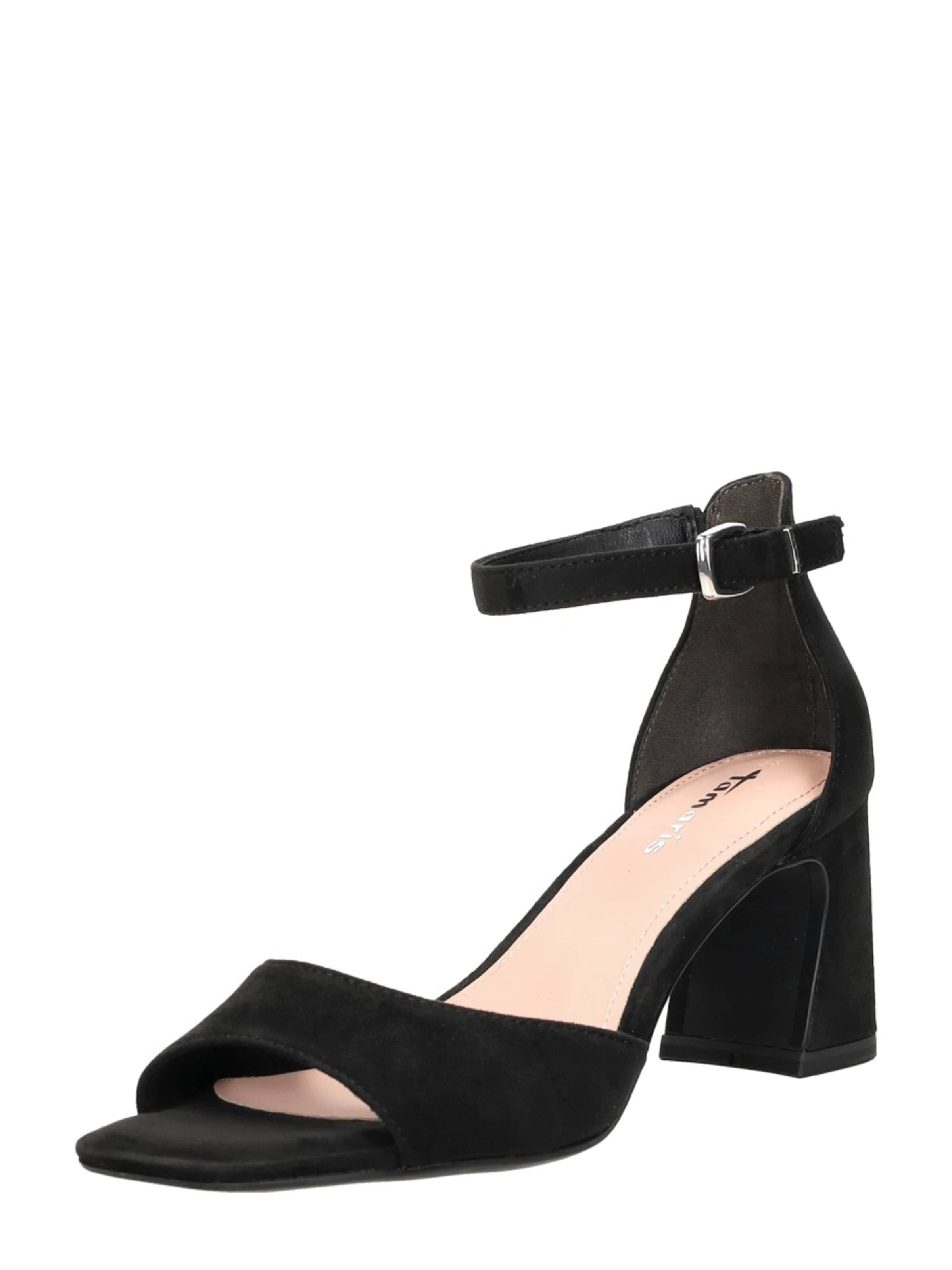 Tamaris Sandalen met riem 'Hak' in Zwart: voorkant
