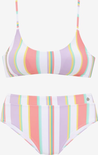 LASCANA Bikini en vert clair / violet pastel / violet clair / corail, Vue avec produit