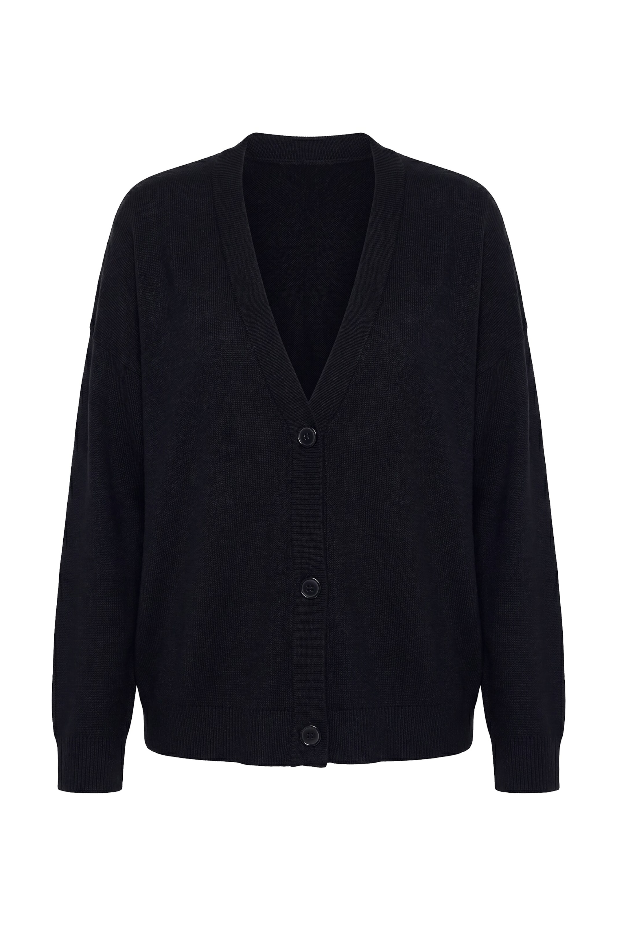 MIAMODA Strickjacke in Schwarz: Vorderseite
