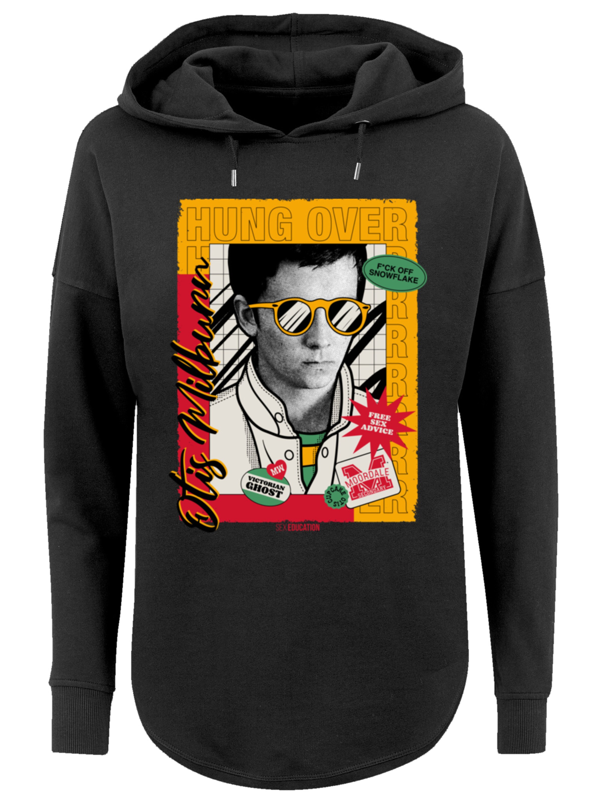 F4NT4STIC Sweatshirt 'Sex Education Otis Hung Over Collage Netflix TV Series' in Black: front