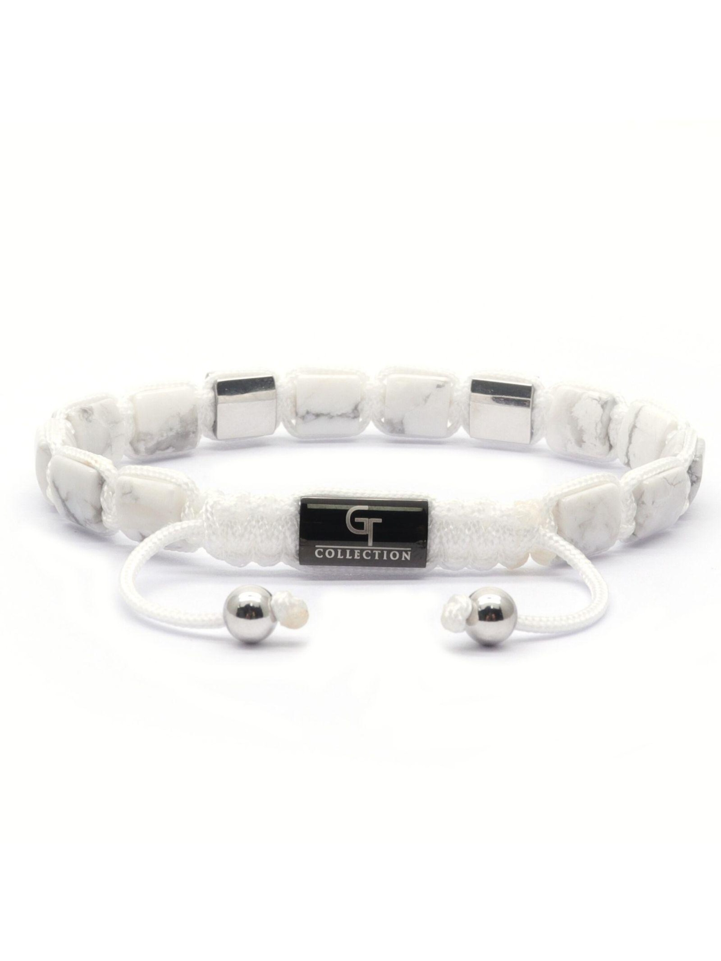 GT Collection - Pulsera 'Flat-Bead' en blanco