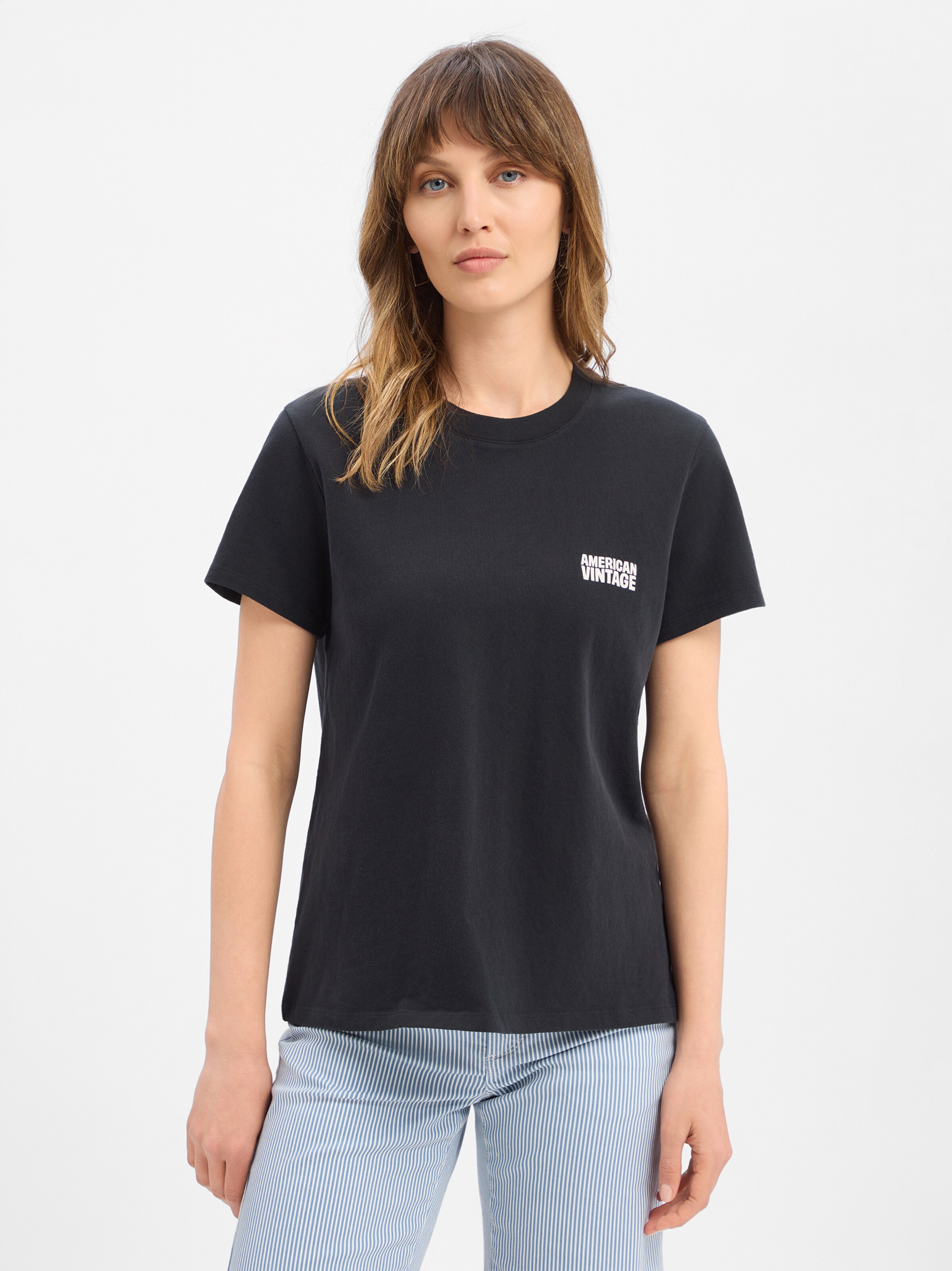 AMERICAN VINTAGE T-Shirt 'Ykobow' in Schwarz: Vorderseite