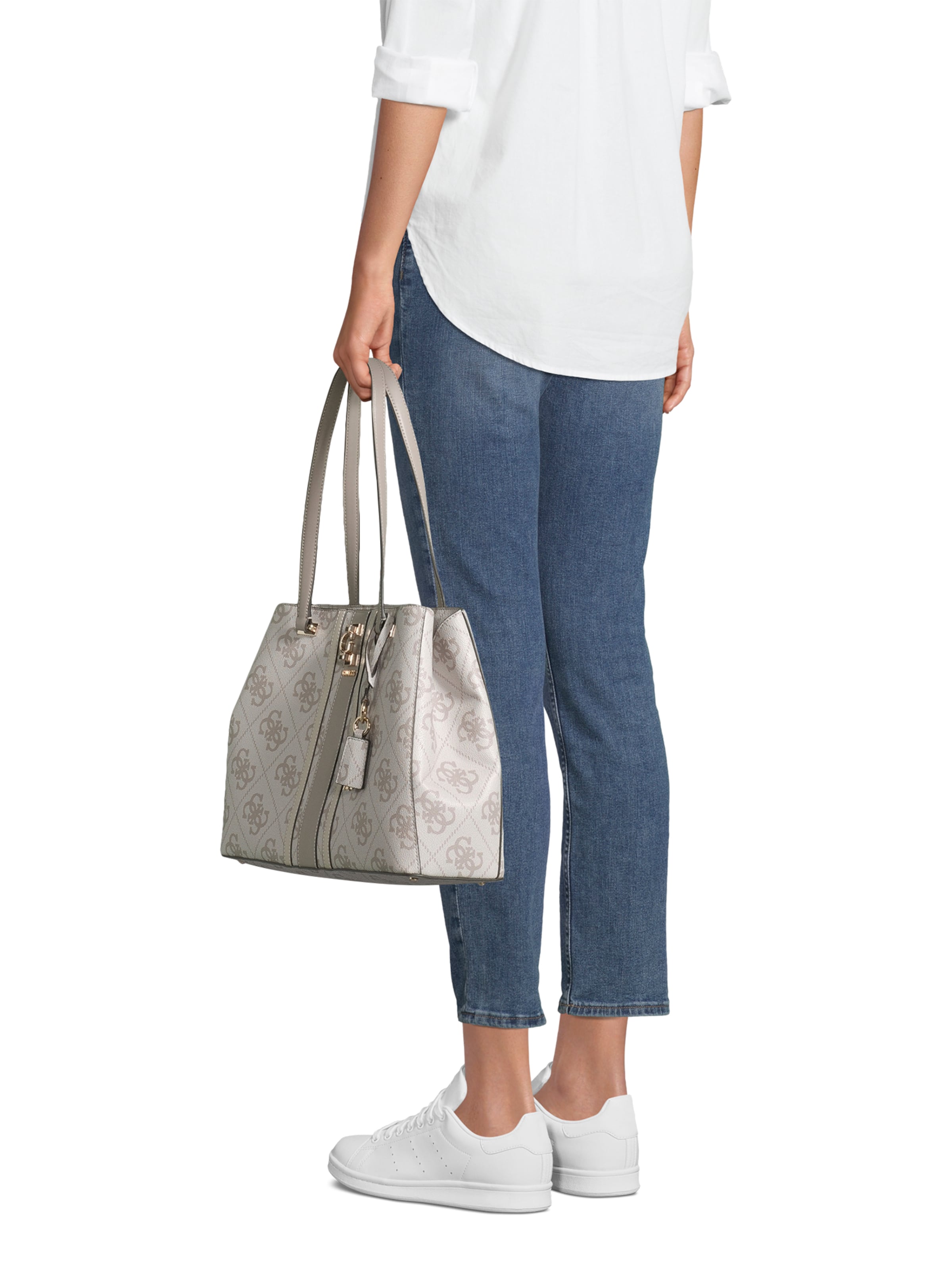 GUESS Poodlemiskott 'ERENIA TOTE', värv beež: eest vaates