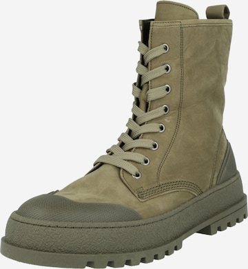 GABOR Lace-Up Ankle Boots in Green: front