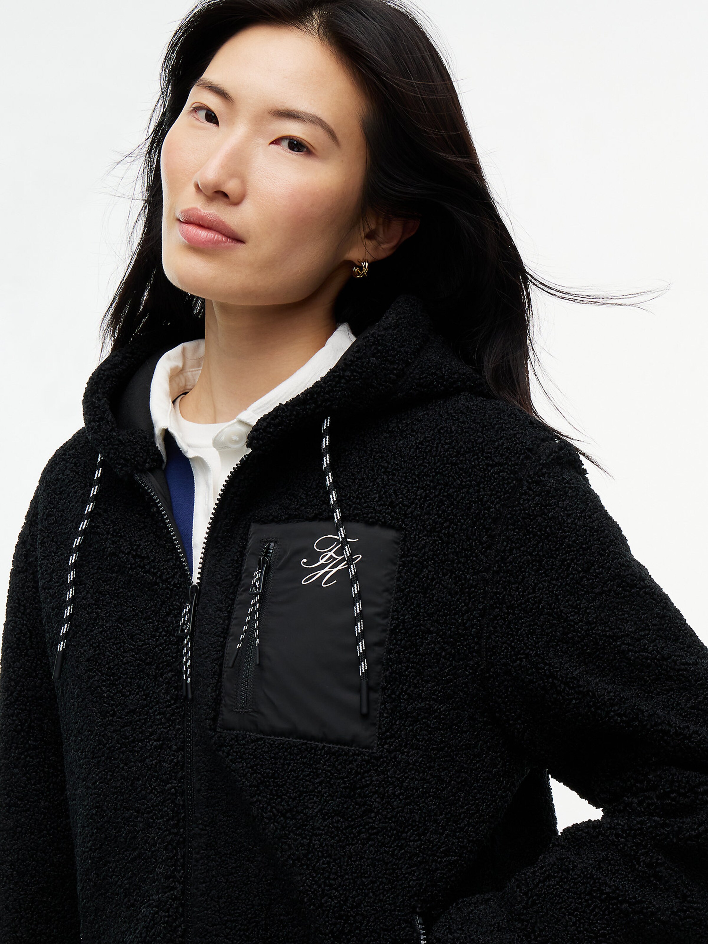 TOMMY HILFIGER Sweatjacke in Schwarz