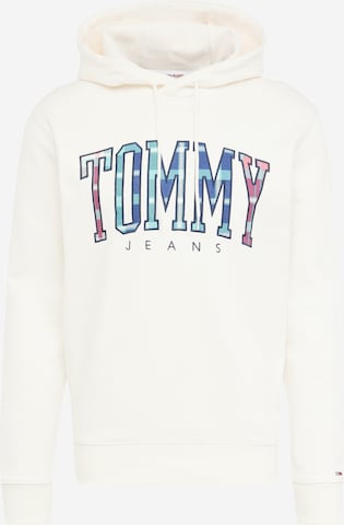 Tommy Jeans Sweatshirt 'Tartan' in Weiß: predná strana