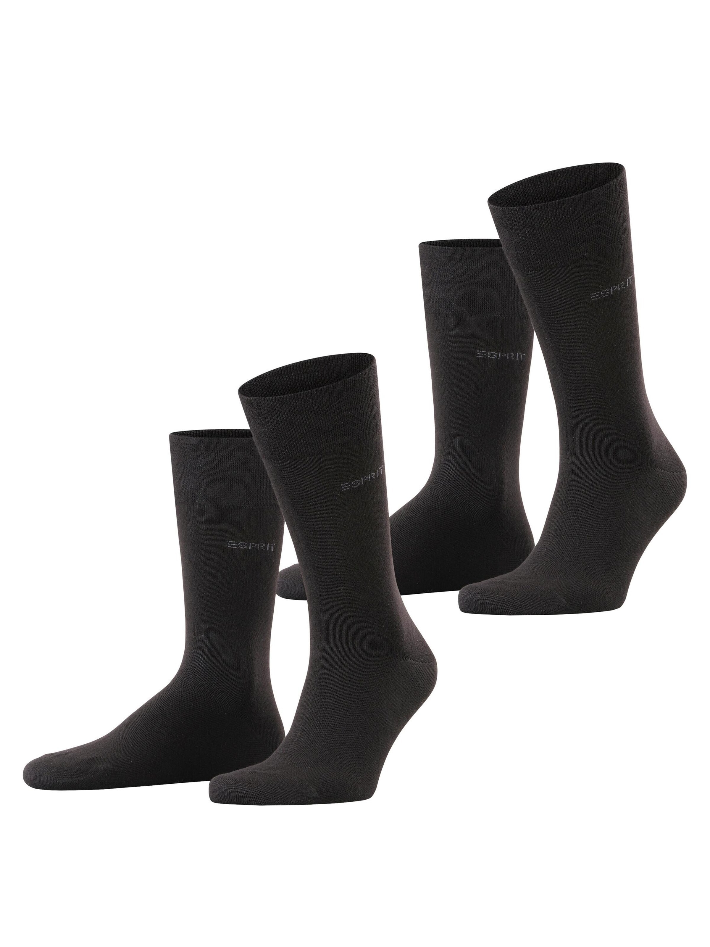 ESPRIT Socks 'Basic Easy 2-Pack' in Black: front