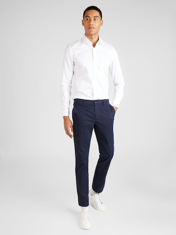 BOSS Black Slim Fit Бизнес риза 'H-HANK-TUX1' в бяло