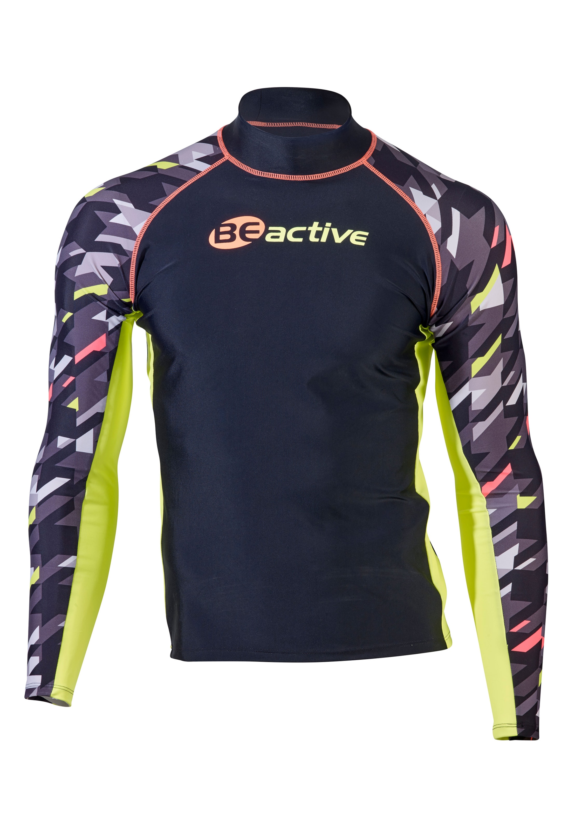 BECO the world of aquasports Schwimmshirt 'Rashguard BEactive UV SUNSET' in Schwarz: Vorderseite