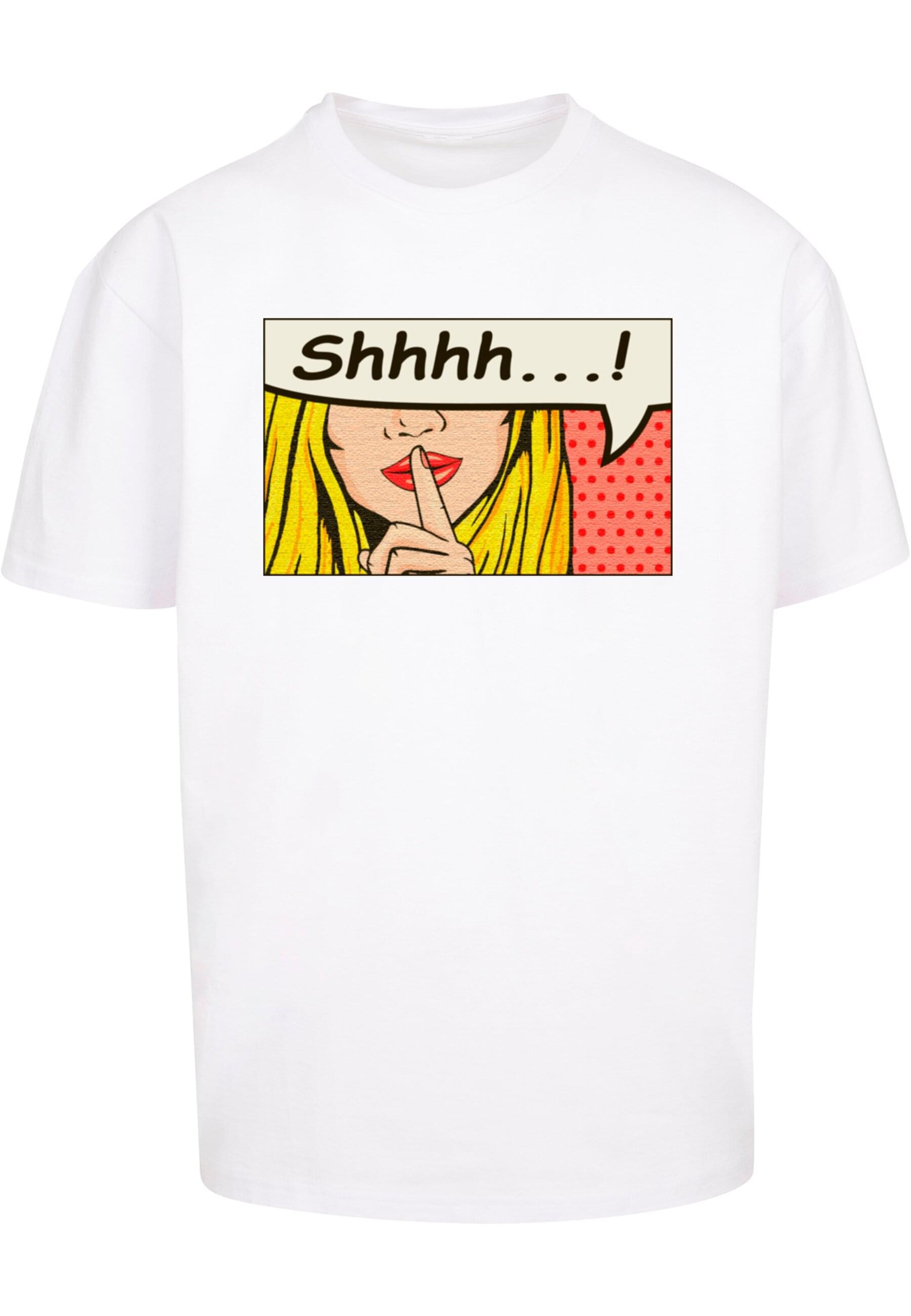 Merchcode Shirt 'Silent Sign Comic' in White: front