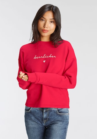 Herrlicher Sweatshirt in Red: front