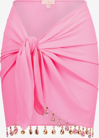 Moda Minx Rok 'Droplet Swim Fabric Short' in Roze: voorkant