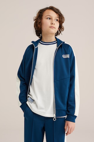 WE Fashion Кофта на молнии в Синий: спереди