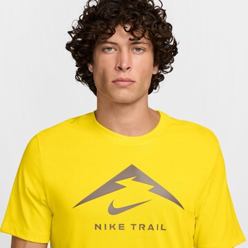 NIKE Performance Shirt 'Trail Logo' in Yellow