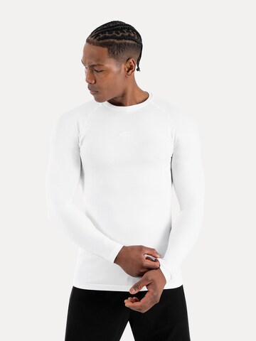 T-Shirt Smilodox en blanc : devant