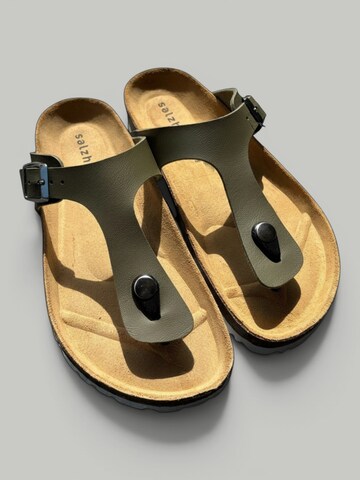 salzhaut T-bar sandals in Green