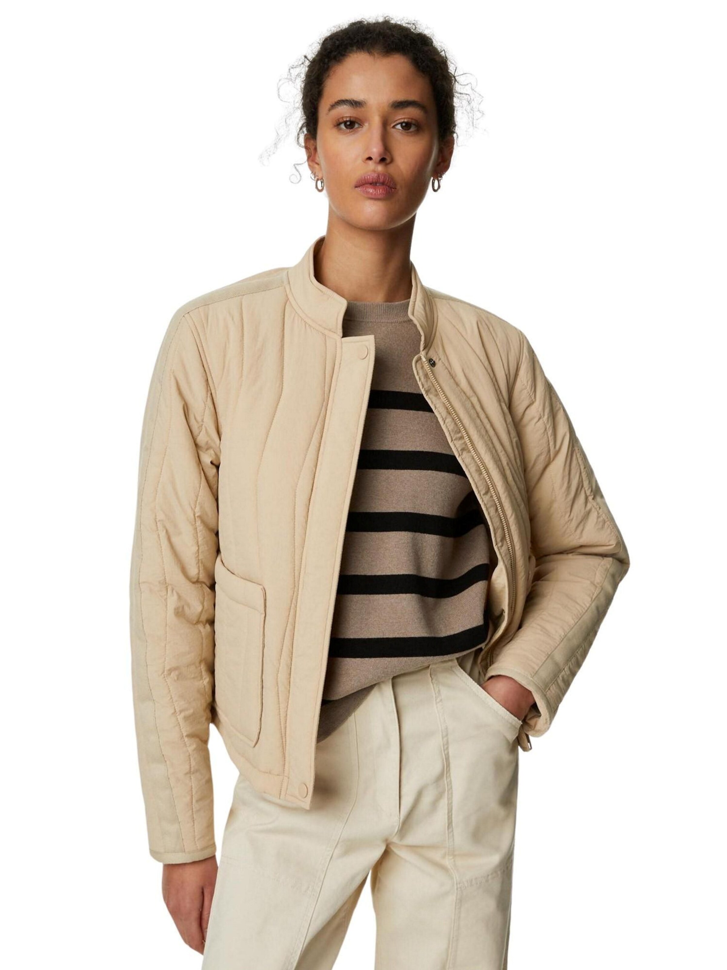 Marks & Spencer Tussenjas in Beige: voorkant