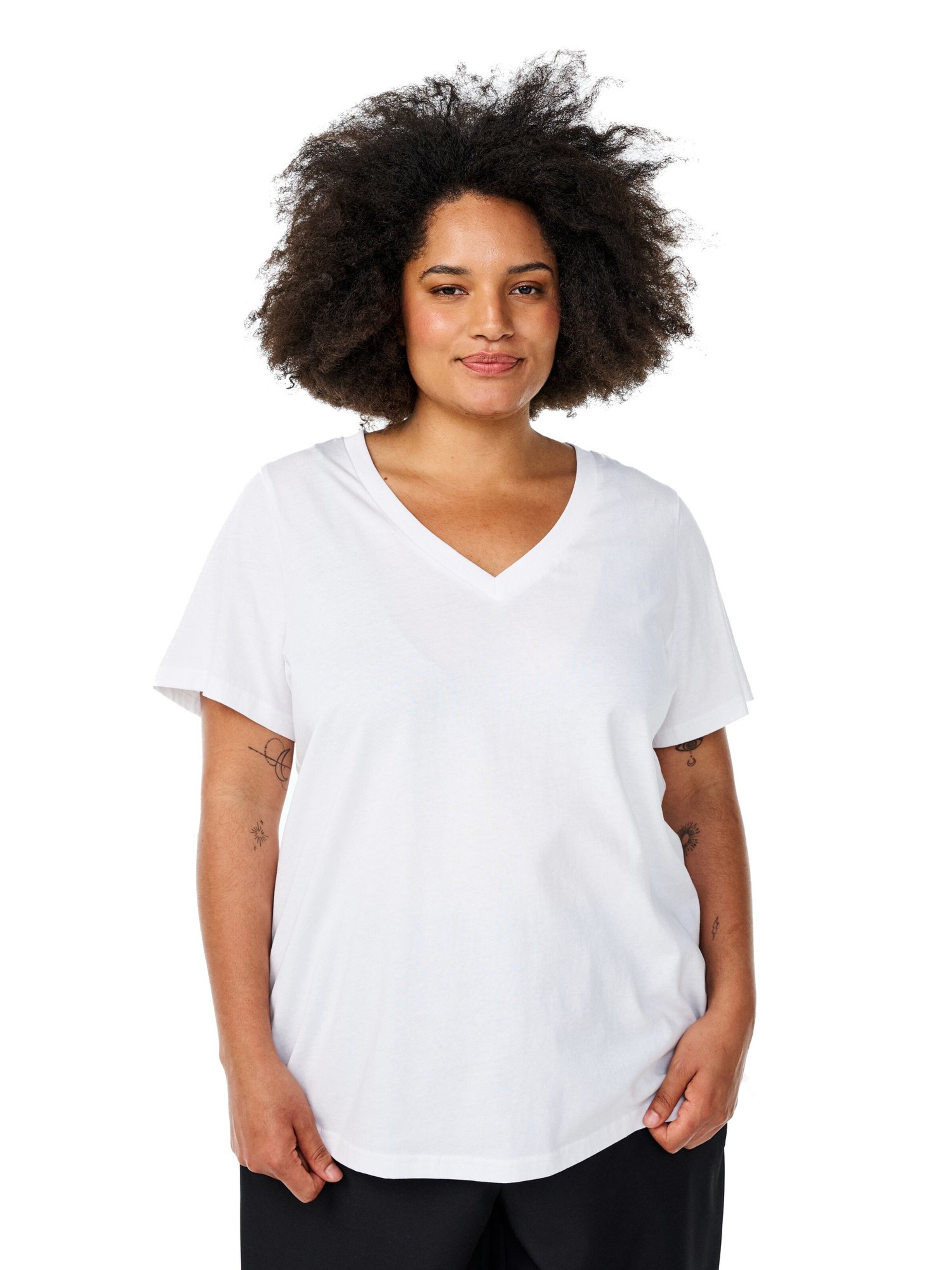 Zizzi Футболка 'Charlin' в Белый: спереди