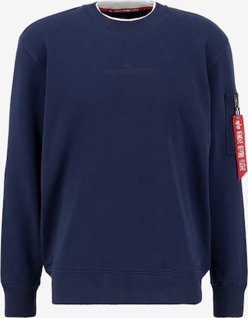 ALPHA INDUSTRIES Sweatshirt 'Double Layer' in Blue: front