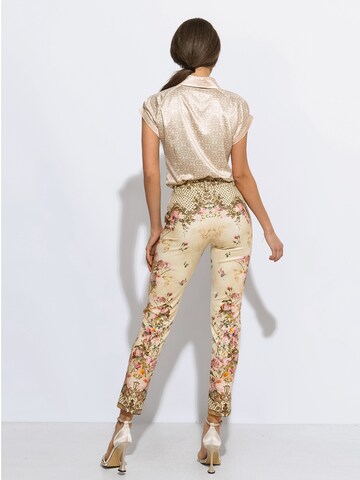 JIORO Slimfit Hose 'BAROQUE FLOWERS' in 