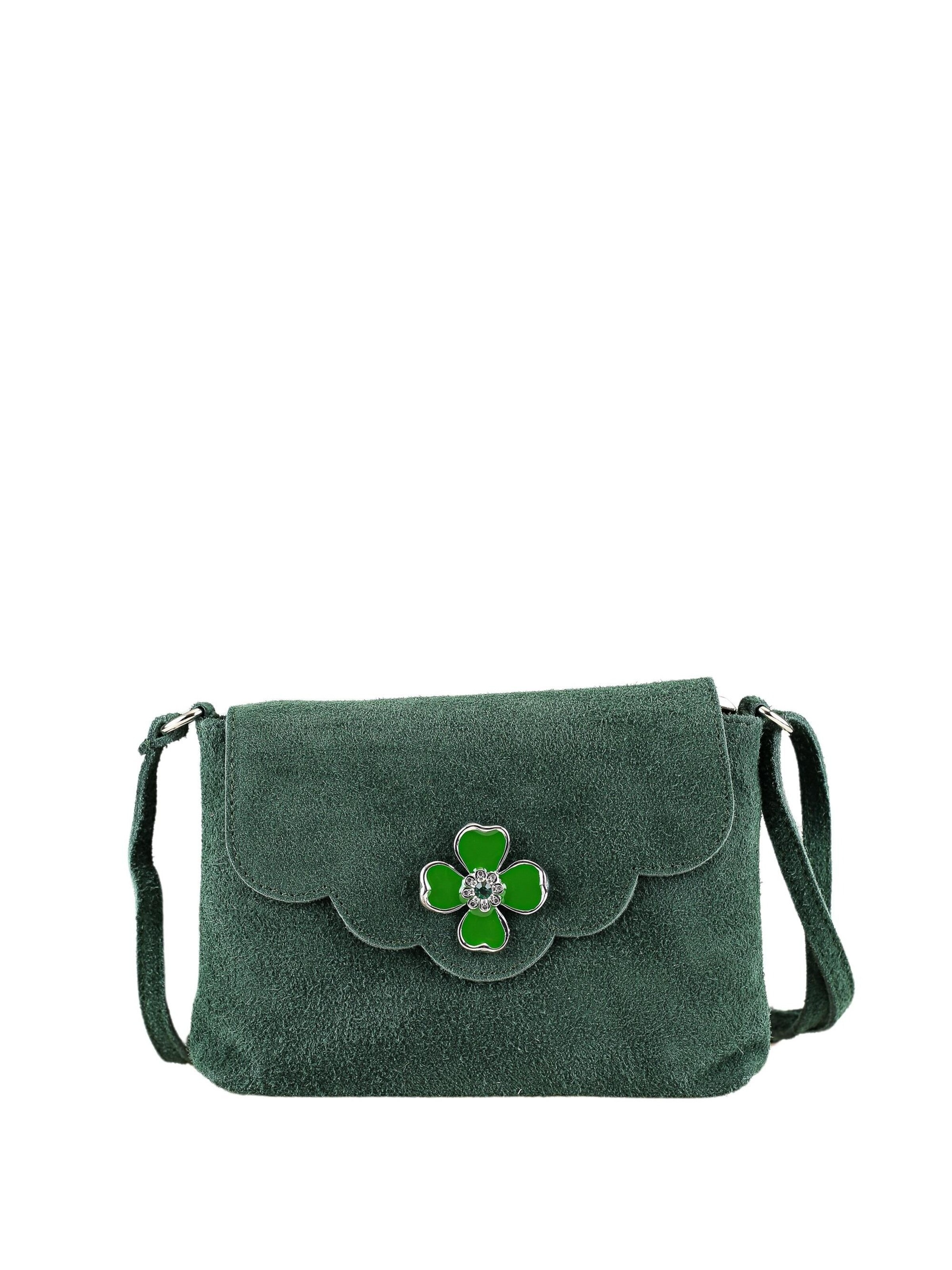 Allgäu Rebell Crossbody Bag 'Blümchen' in Green: front