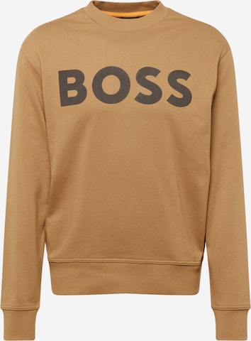 Sweat-shirt 'WeBasic' BOSS en beige : devant