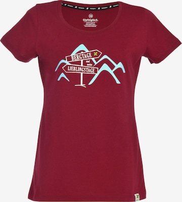 Gipfelglück Shirt 'Dalia' in Red: front