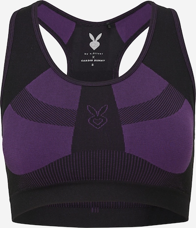 QS Haut de sport en violet foncé / noir, Vue avec produit
