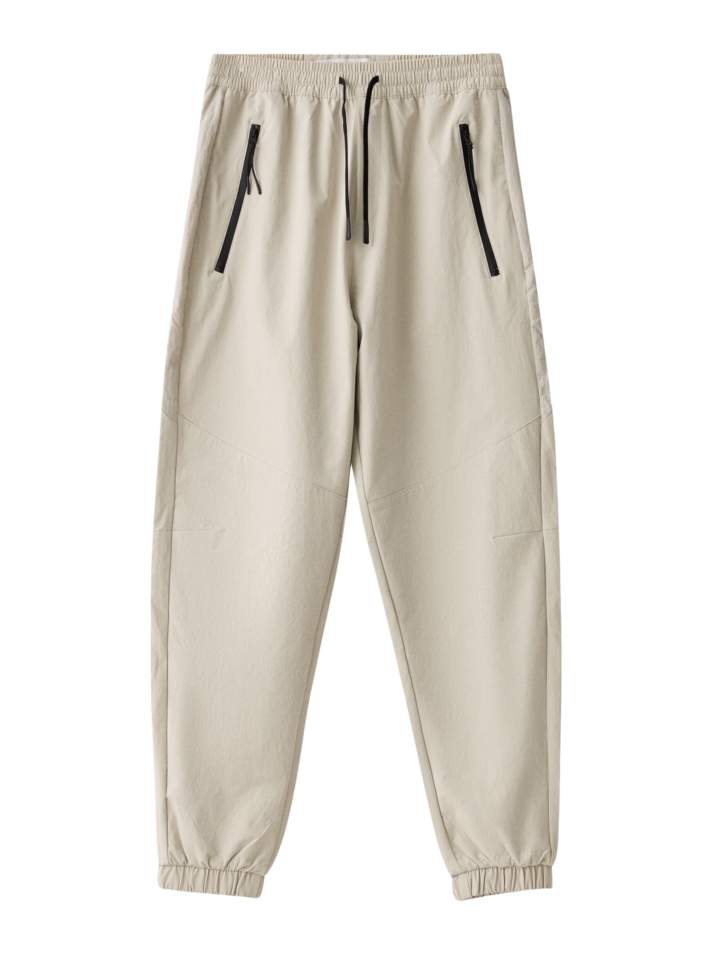 Bershka Tapered Trousers in Grey: front