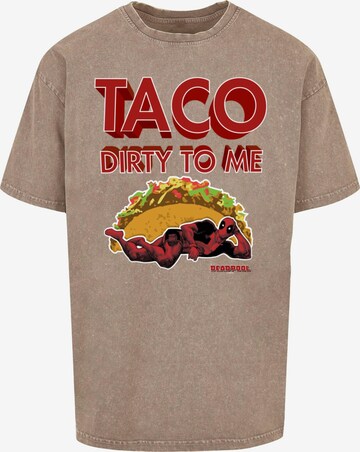 ABSOLUTE CULT Shirt 'Deadpool - Taco Dirty To Me' in Beige: voorkant