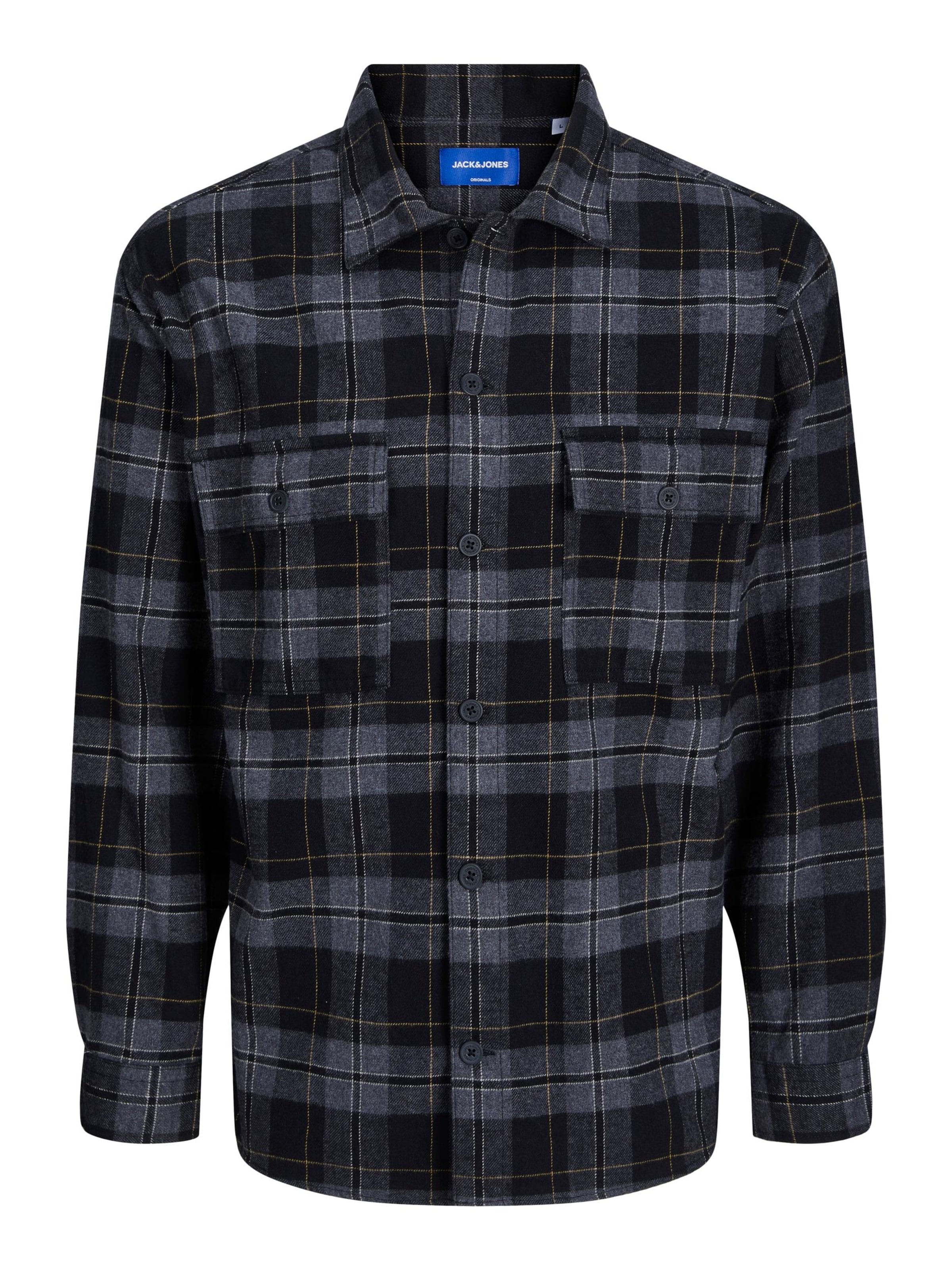 JACK & JONES Button Up Shirt 'Fri' in Black: front