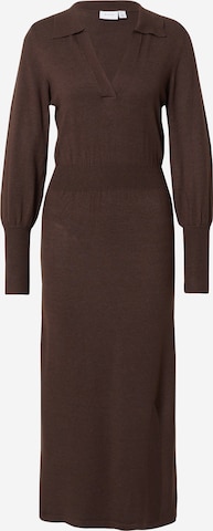 VILA Strickkleid 'VIComfy' in Braun: Vorderseite