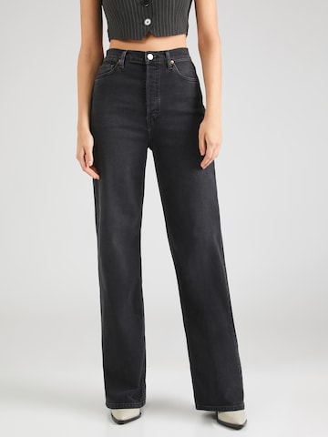 RE/DONE Wide leg Jeans in Black: front