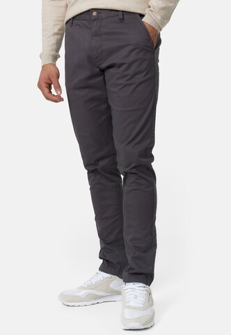 INDICODE JEANS Regular Chino 'Cherry' in Grijs: voorkant