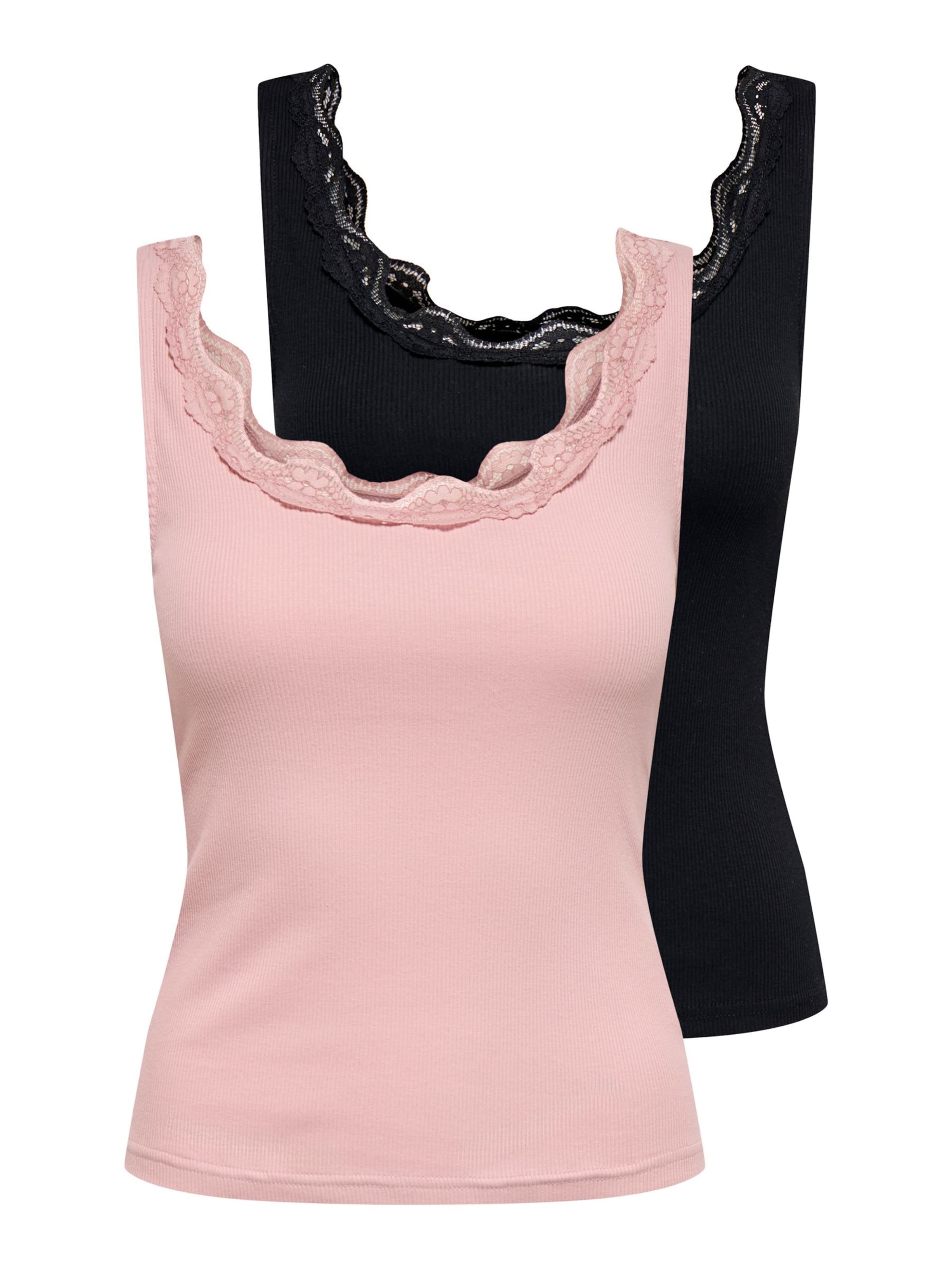 ONLY Top 'ONLTine' in de kleur Rosa / Zwart, Productweergave